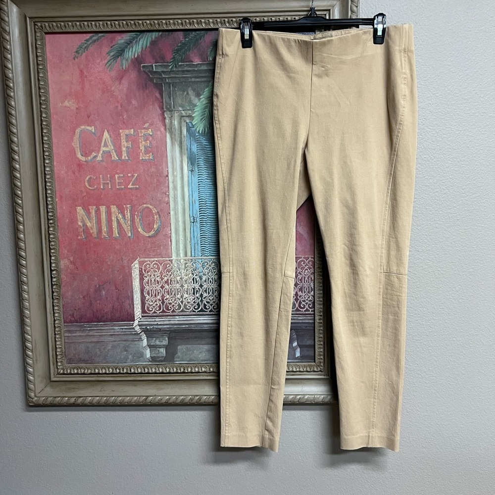 Lauren Ralph Lauren Tan Stretch Cotton Blend Pull On Polo Pants